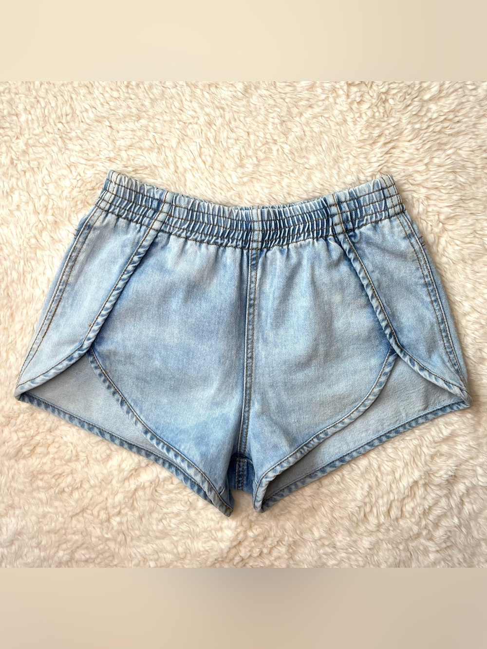 Bullhead Denim Co Light Wash Pull-On Jean Shorts Elastic Waist Blue Women’s XS